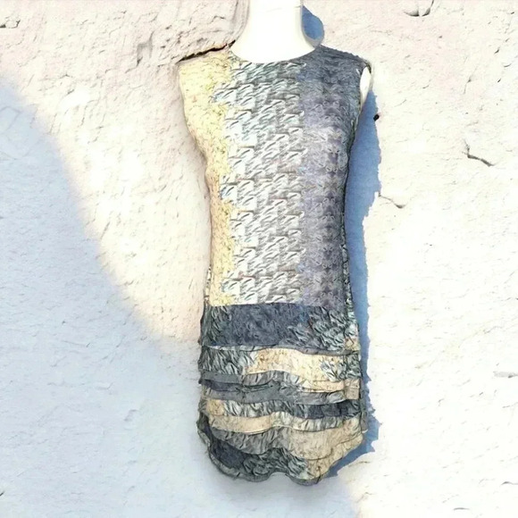 Christian cota 100% silk ruffled mini dress 6 - Picture 1 of 7